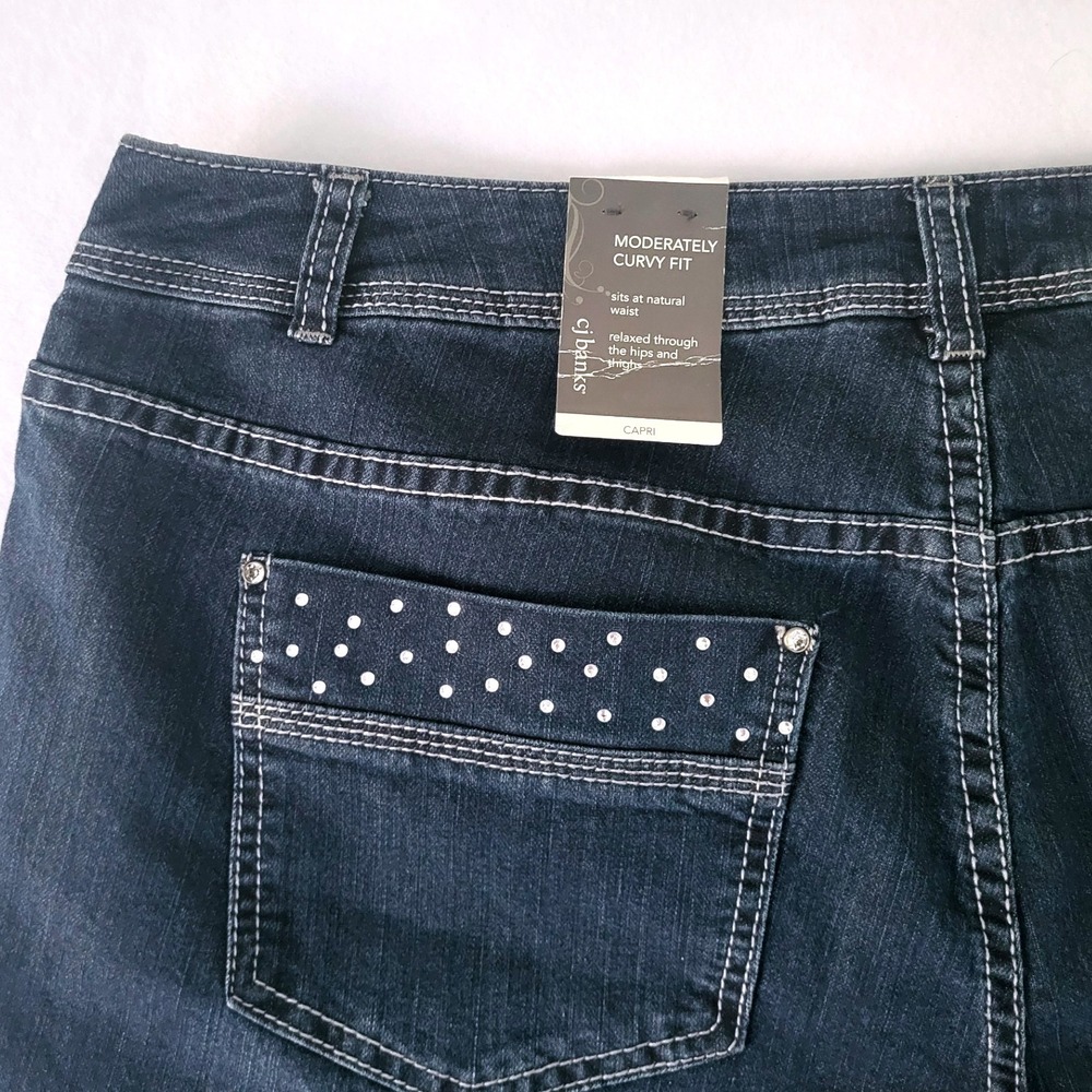 CJ Banks‎ Denim Capri Jeans Womens 18W Blue Moderately Curvy Fit NWT New - Picture 9 of 10